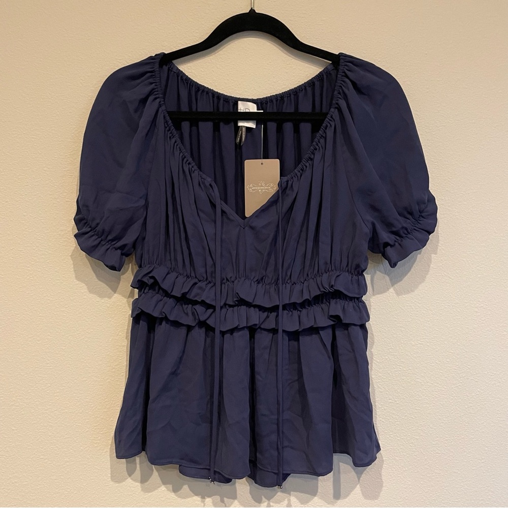 Anthropologie navy blue top 06 NWT